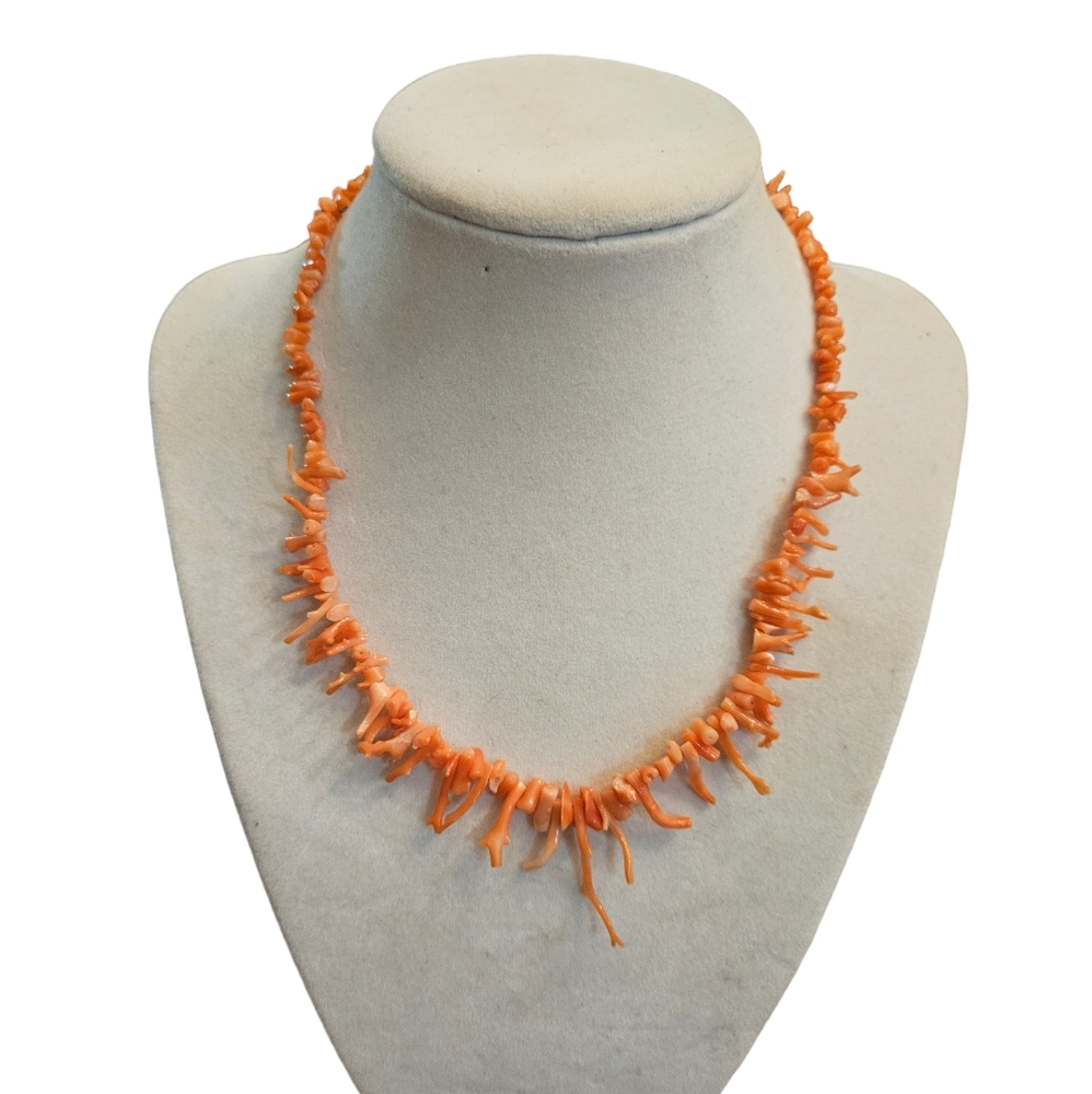 Vintage Salmon  Angel Skin Coral Necklace